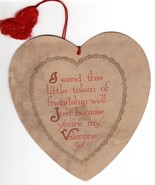 Vintage Valentine Card Gibson Heart Shaped Red With Enveloped 1930s to 1... - £9.57 GBP