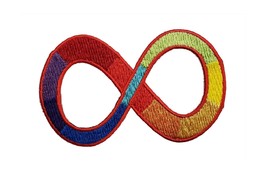 Infinity Ribbon Autism Awareness Embroidered Iron On Patch 4&quot; X 2.5&quot; Gifts Fundr - £7.31 GBP