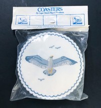 Cape Shore Paper Products Round Scalloped Edge Cellulose &amp; Wax Eagle Coasters - £4.65 GBP