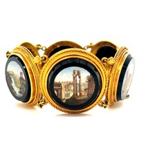 18k Gelbgold Viktorianisch Italienische Micromosiac Station Armband 6.5 ... - $127,312.30 MXN