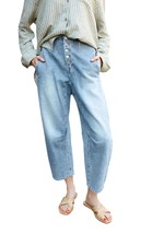 Miou Muse denim button barrel jean in Light Wash - $57.00