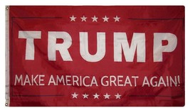 Trump RED Flag Make America Great Again 3x5 MAGA Flag Banner Republican Colors - £29.10 GBP