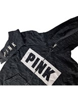 Pink Victoria Secret Women&#39;s Hoodie Size XS Black Spell Out Distressed - $34.23 CAD