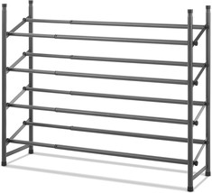 Whitmor 6905-8388 4-Tier Shoe Rack Gunmetal Gray - £35.96 GBP