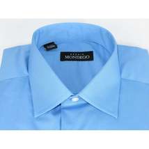 Mens Mondego  Stretch Cotton Blend Dress Classic shirt Long Sleeves SN2400 Blue image 6