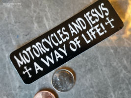 Small Hand made Decal sticker Motorcycles and Jesus A Way of Life - $5.86