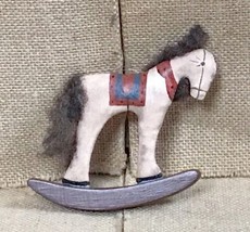 Vintage Primitive Rocking Horse Ornament Rustic Cottagecore Christmas Ho... - £15.29 GBP