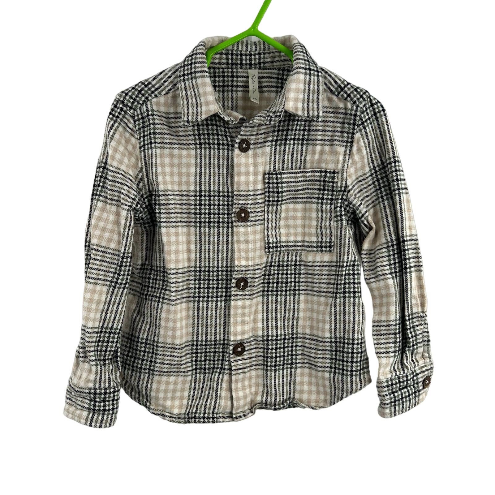 Primary image for Rylee + Cru Plaid Button Front Flannel Shirt 4-5 Year
