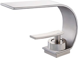 Becola Modern Bathroom Faucet, Low Arc Brass Ceramic Valve, Brushed Nickel - £58.24 GBP