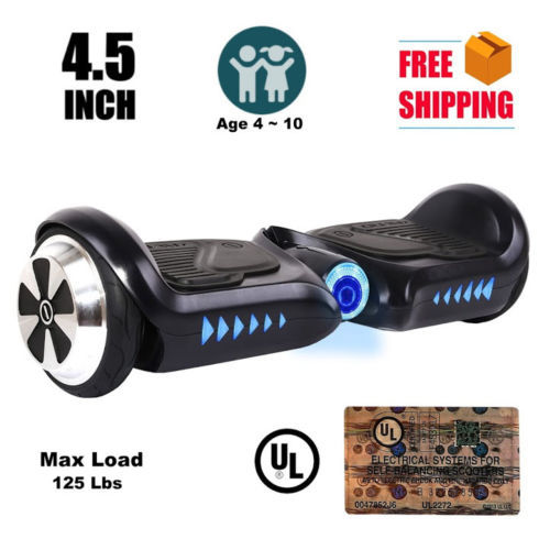 4.5" mini black hoverboard two wheel balance scooter UL2272 for children - $224.00