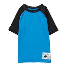 NWT Gymboree Shark Patrol Short Sleeve Blue Rashguard Swim Shirt 2T Moto... - £7.16 GBP
