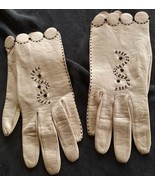 Vintage Light Pink Size 6.5 Ladies Leather Gloves France - VGC - PRETTY ... - $730.68 MXN