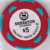 Sheraton Casino Halifax, Nova Scottia $5 Poker Chip - £4.68 GBP
