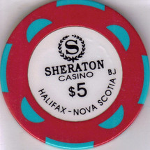 SHERATON Casino HALIFAX, NOVA SCOTTIA $5 Poker Chip - £4.68 GBP