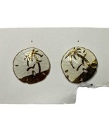 Sand Dollar Earrings Stud Gold Dip Approx. 1” Beach - £9.44 GBP