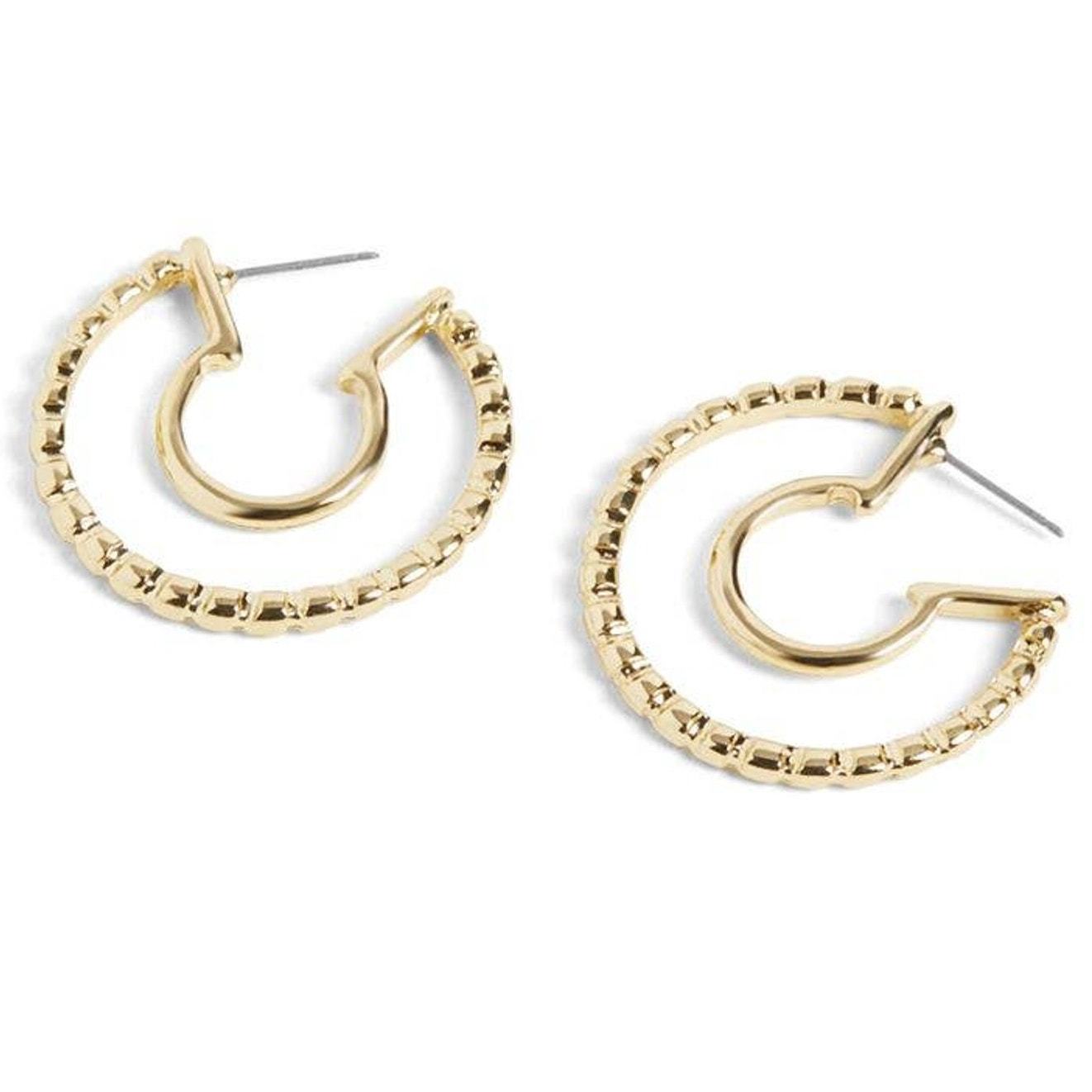 Gold Cool Hoop Earrings