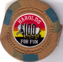  $100 1959 HAROLDS CLUB Casino Chip rescued from fire - £6.26 GBP