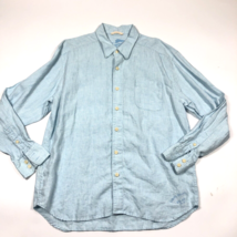 Tommy Bahama 100% Linen Button Up Shirt Mens XL Light Blue Long Sleeve EUC - $23.36