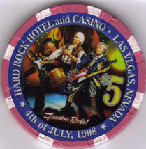 $5 HARD ROCK HOTEL Las Vegas Casino Chip 4th of July 1998  - $9.95