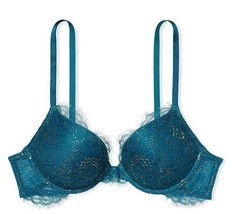 38C 38D Teal Gold Shimmer Lace Extreme Lift Victorias Secret Very Sexy Pu Uw Bra - £38.39 GBP