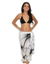 Hawaiian Womens Sarong White Black Cover-Up Pareo Swim Floral Hibiscus F... - £27.96 GBP