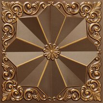 Dundee Deco Rustic Floral Antique Gold Glue Up or Lay in, PVC 3D Decorative Ceil - £15.52 GBP+