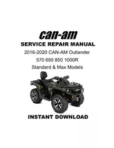 2016-2020 Can-Am Outlander 570 650 850 1000 &amp; Max Models Service Repair ... - $23.94 CAD