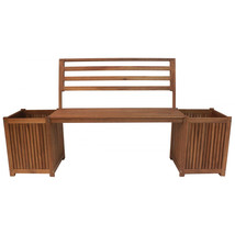 Leigh Country 15.35 x 62.99 x 33.27 in. Sequoia Bench with Planters - $215.95