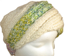 Hand knit head band with spiral ribs - £15.98 GBP