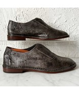 HS Trask Avery Metallic Silver Leather Slip On Loafers Flats - Women&#39;s S... - $75.95
