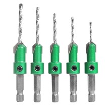 Pro Countersink Drill Bit Set #4, 6, 8, 10, 12, 5-Piece For Wood High Sp... - $42.99