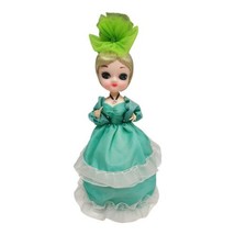 Vintage Bradley &quot;Big Eyes&quot; 12&quot; Victorian Doll Tiered Green Ruffled Dress - £16.50 GBP