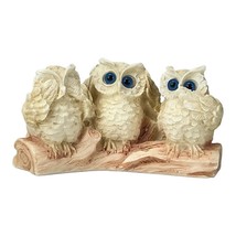 Three Wise Owls Sculpture Statue Symbol of Goddess Athena Small Home Decor - £24.27 GBP