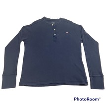 Polo Jeans Co Waffle Henley Shirt Mens Navy Medium Ralph Lauren Thermal - £15.98 GBP