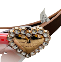 Juicy Couture Gold Toned Heart Rhinestone Tan Belt ( M / L ) - £22.93 GBP