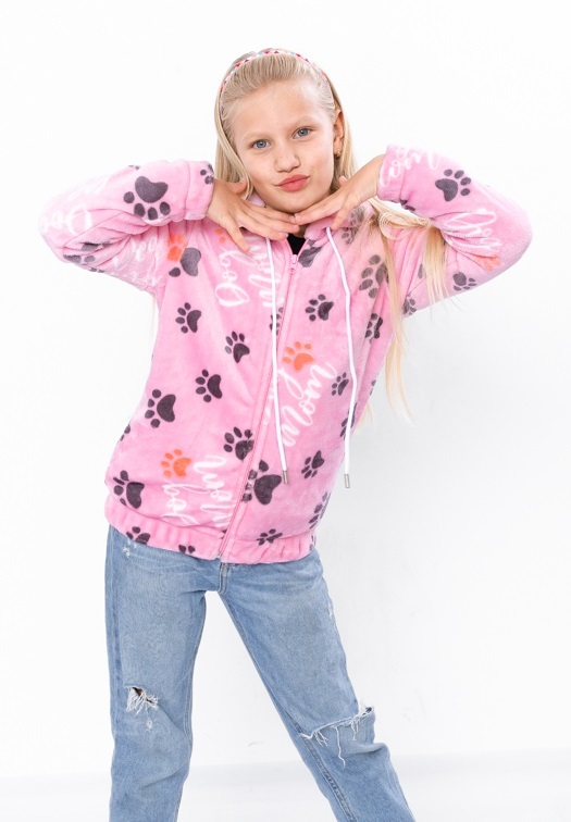 Hoodie (Girls), Winter,  Nosi svoe 6071-035-5 (lapky-na-rozhevomu) - $24.10