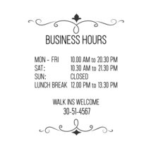 Welcome Business Hours Business Sign - Store Window Decal - Custom Business Stor - £9.48 GBP+