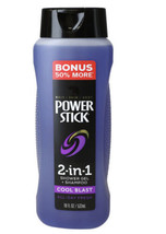 SHIPS N 24 HOURS-Power Stick 2 In 1 Cool Blast Shower Gel + Shampoo 18 O... - £5.35 GBP