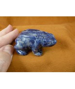 (Y-FRO-728) little blue gray FROG frogs gem stone gemstone CARVING figurine - £13.80 GBP