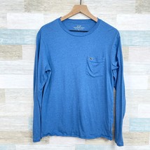 Vineyard Vines Long-Sleeve Overdyed Heathered T-Shirt Blue Cotton Mens S... - £23.64 GBP