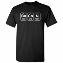 Periodic Table Bacon - Funny Science Nerd Scientist T Shirt - Small - Black - £18.97 GBP