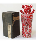 [Heart Red] Stuffed Bear Glass Cup (6.3 inch height) - $10.99