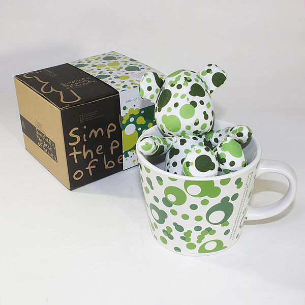 [Bubble Green] Stuffed Bear Mug (3.3 inch height)