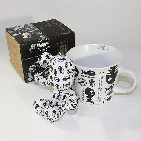 [Fish Bones] Stuffed Bear Mug (3.3 inch height)