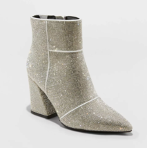 A New Day Donna Argento Cailin Strass Stivali Caviglia Nuovo con Etichette - $14.97
