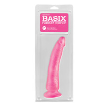 Basix Rubber Works Slim 7&quot; with Suction Cup Pink - $20.63