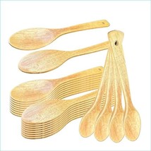 Solid Small Wooden Spoon for Serving, Stirring, and Mixing 10pcs - £23.45 GBP