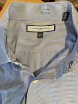 Tommy Hilfiger Ithaca Spread Collar Dress Shirt 16 32/33 L Blue White St... - £12.33 GBP