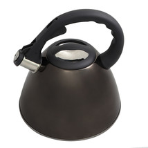 Mr. Coffee Clarendon 2.6 Qt Stainless Steel Tea Kettle in Gunmetal Metallic - £60.19 GBP