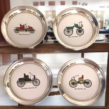 Sheridan Silver Vintage Set/4 Assorted Early Classic Automobile Coasters... - $15.88